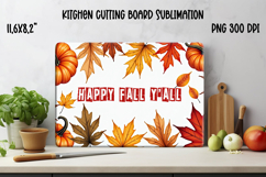 Fall kitchen board | Pumpkin glass board | Cutting board Product Image 1