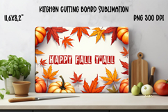Fall kitchen board | Pumpkin glass board | Cutting board Product Image 1