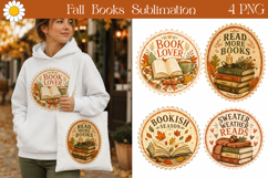 Book Lover Stamps | Fall Reading Sublimation Product Image 1
