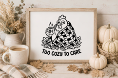 Funny Fall Chicken SVG | Farmhouse Autumn Hen Design Product Image 1