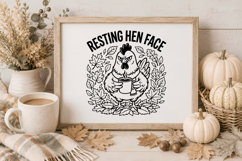 Funny Fall Chicken SVG With Cozy Autumn Theme Product Image 1