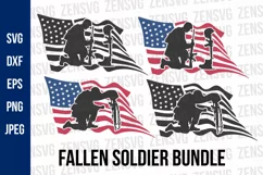 Fallen US Soldier SVG, United States Military Flag Cut File Product Image 1