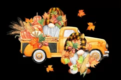 Gnome Fall Truck png autumn pumpkins gonks truck clipart Product Image 2