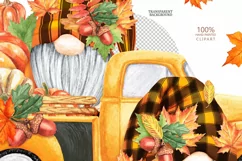 Gnome Fall Truck png autumn pumpkins gonks truck clipart Product Image 3