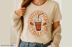 Falling For Iced Latte SVG Halloween Quotes PNG Design Product Image 2