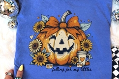 Fallin For My Littles Pumpkin Bow PNG for Halloween 2025 Product Image 1