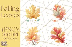 Falling Leaves Clipart PNG Autumn Clip Art, Fall Clipart Png Product Image 1