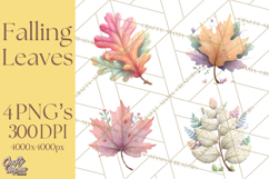 Falling Leaves Clipart PNG Autumn Clip Art, Fall Clipart Png Product Image 1