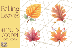 Falling Leaves Clipart PNG Autumn Clip Art, Fall Clipart Png Product Image 1