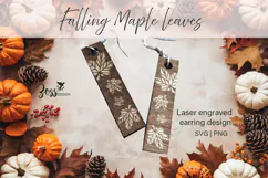 Rectangular Maple Leaf Laser Cut Earring SVG File Product Image 2