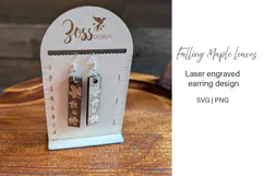 Rectangular Maple Leaf Laser Cut Earring SVG File Product Image 1