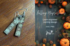 Rectangular Maple Leaf Laser Cut Earring SVG File Product Image 3
