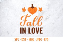 Fall in love SVG. Inspirational autumn quote Product Image 1
