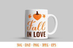 Fall in love SVG. Inspirational autumn quote Product Image 2