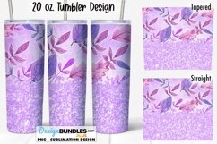 Purple Fall Leaves with Glitter 20 oz Tumbler Sublimation Product Image 1