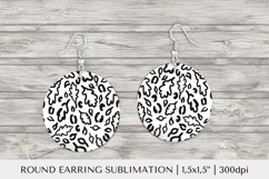 Fall leaves earring sublimation. Leopard round earrings 008 Product Image 1