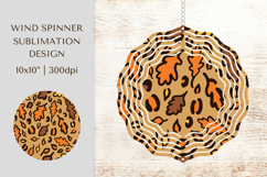 Fall Leopard Spinner Sublimation. Autumn Leaves Design 008 Product Image 1