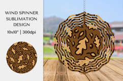 Fall Leopard Spinner Sublimation. Autumn Leaves Design 009 Product Image 1