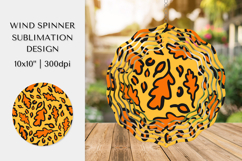 Fall Leopard Spinner Sublimation. Autumn Leaves Design 011 Product Image 1