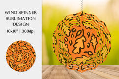 Fall Leopard Spinner Sublimation. Autumn Leaves Design 012 Product Image 1