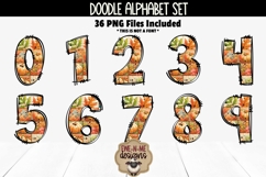 Fall Patchwork Doodle Alphabet and Numbers |PNG Files Product Image 3