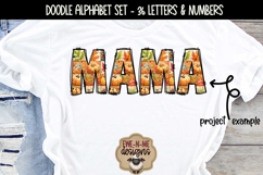 Fall Patchwork Doodle Alphabet and Numbers |PNG Files Product Image 4