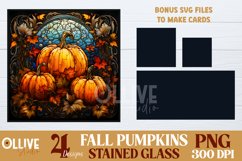Fall Pumpkins Stained Glass Sublimation PNG Bundle Product Image 2