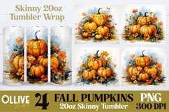 Fall Pumpkins Sublimation Tumbler Wrap PNG Bundle Product Image 1