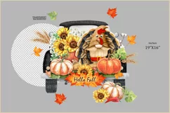 Fall Truck png |Thanksgiving Day truck |Turkey Gnome PNG Product Image 2