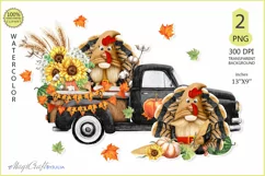 Fall Truck png |Thanksgiving Day truck |Turkey Gnomes PNG Product Image 1