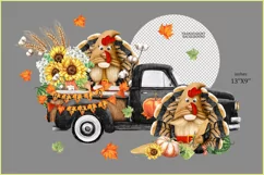 Fall Truck png |Thanksgiving Day truck |Turkey Gnomes PNG Product Image 2