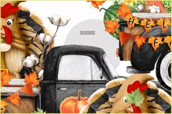 Fall Truck png |Thanksgiving Day truck |Turkey Gnomes PNG Product Image 3