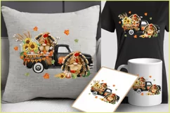 Fall Truck png |Thanksgiving Day truck |Turkey Gnomes PNG Product Image 4