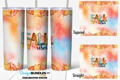 Fall Vibes Leaves Watercolor 20 oz Tumbler Sublimation Wrap Product Image 1