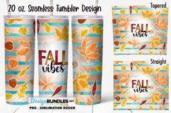 Fall Vibes 20 oz Seamless Tumbler Sublimation PNG Product Image 1