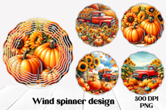 Fall wind spinner | Pumpkin spinner | Farm spinner PNG Product Image 1