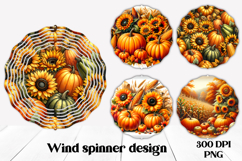 Fall wind spinner | Pumpkin spinner | Farm spinner PNG Product Image 1