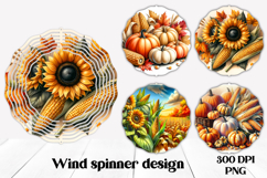 Fall wind spinner | Pumpkin spinner | Farm spinner PNG Product Image 1