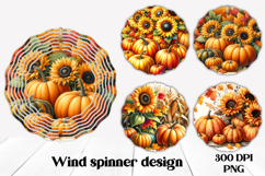 Fall wind spinner | Pumpkin spinner | Farm spinner PNG Product Image 1