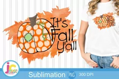 Polka Dot Pumpkin Fall Y'all png Sublimation Print PNG file Product Image 1