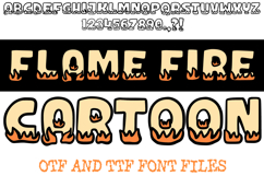 Flame Fire Cartoon Lettering ABC Font Typeface Alphabet OTF