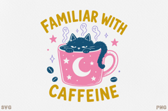 Halloween Black Cat Coffee SVG PNG Cute Spooky Design Product Image 1