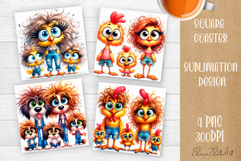 Funny sarcastic animal family Coaster Sublimation Design Product Image 1