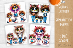 Funny sarcastic animal family Coaster Sublimation Design Product Image 1