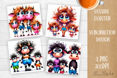 Funny sarcastic animal family Coaster Sublimation Design Product Image 1