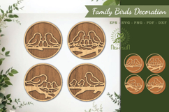 Family Birds Lasercut Decoration SVG Product Image 1