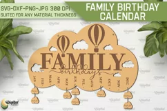 Family Birthday Calendar SVG. Birthday Calendar Laser Cut Product Image 1