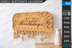 Family Birthday Calendar Laser Cut|Wall Perpetual Calendar Product Image 1