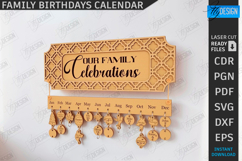 Family Birthday Calendar Laser Cut Bundle|Perpetual Calendar Product Image 5