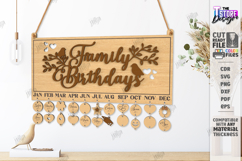 Family Birthdays Calendar Laser Cut Bundle|Family Events SVG Product Image 4